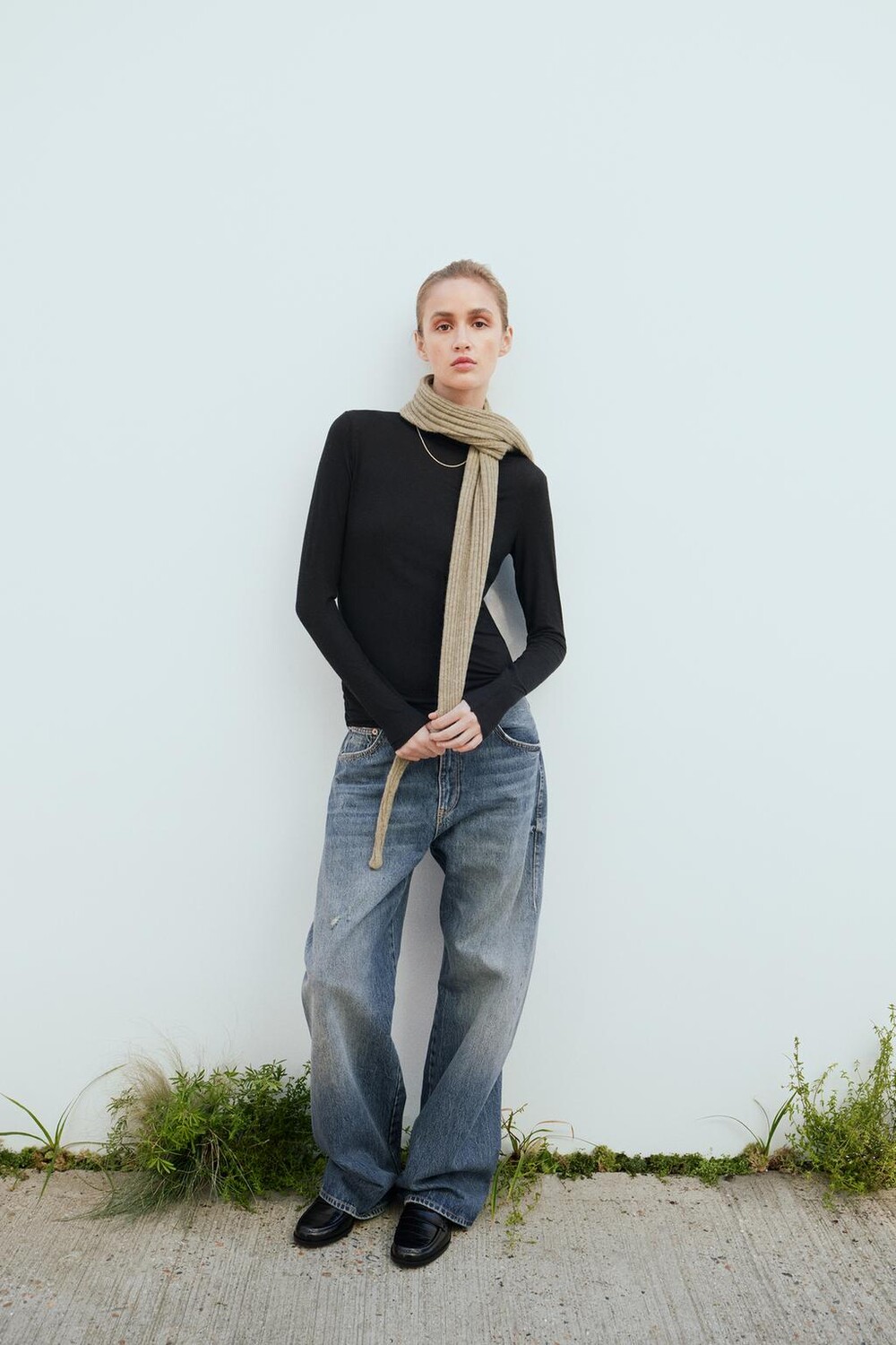

Лоферы с животным принтом ZARA, черный