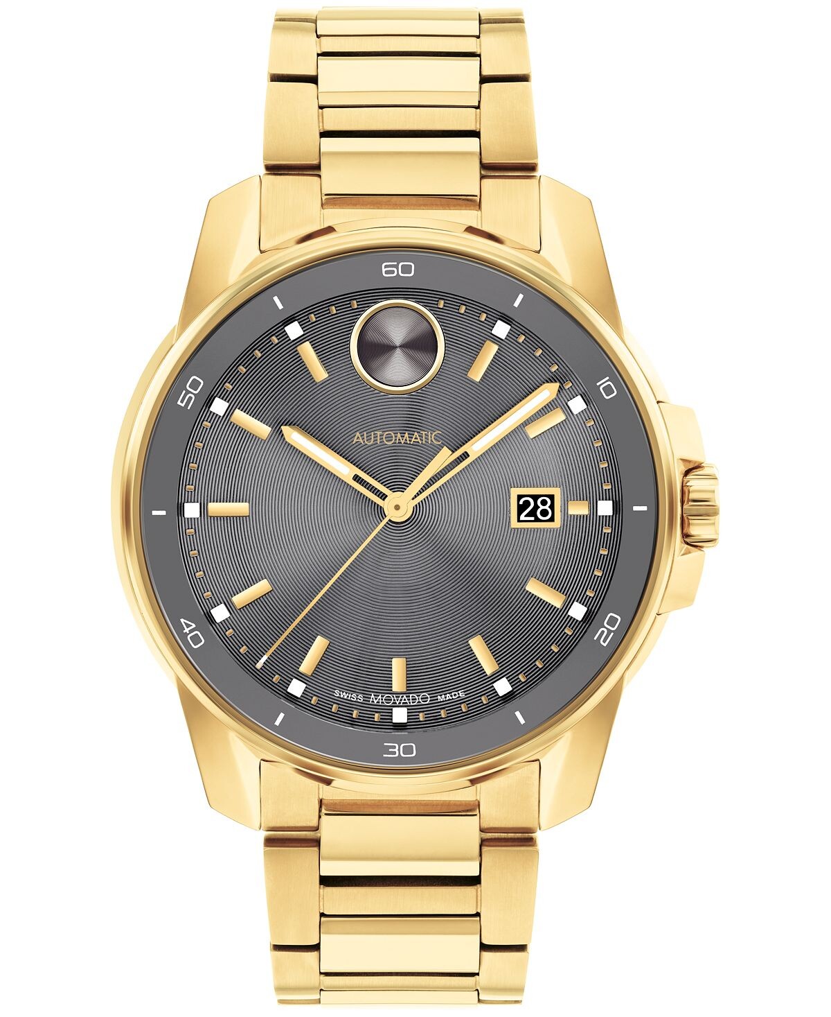 

Мужские часы Bold Verso Swiss Auto из стали с ионным покрытием, позолоченные, 43 мм Movado