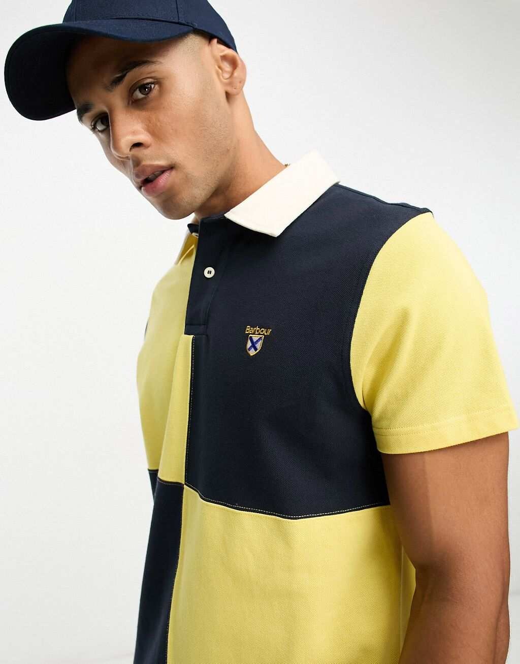 

Темно-сине-желтая рубашка-поло Barbour Clarendon