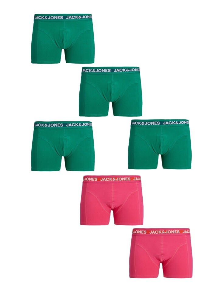 

Боксеры Jack & Jones 6 er Pack Unterhose SET Collor Design, цвет grasgrün