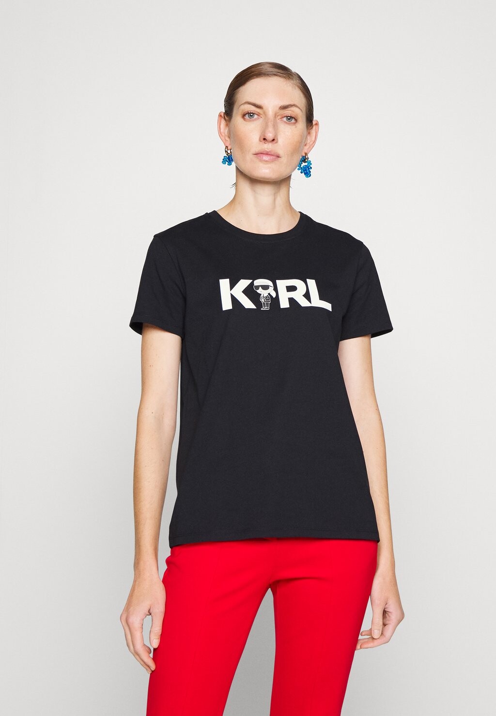

Футболка с принтом KARL LAGERFELD, черный