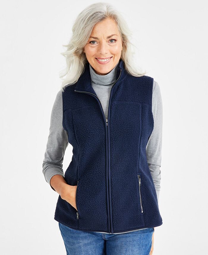 

Миниатюрный флисовый жилет Style & Co, синий