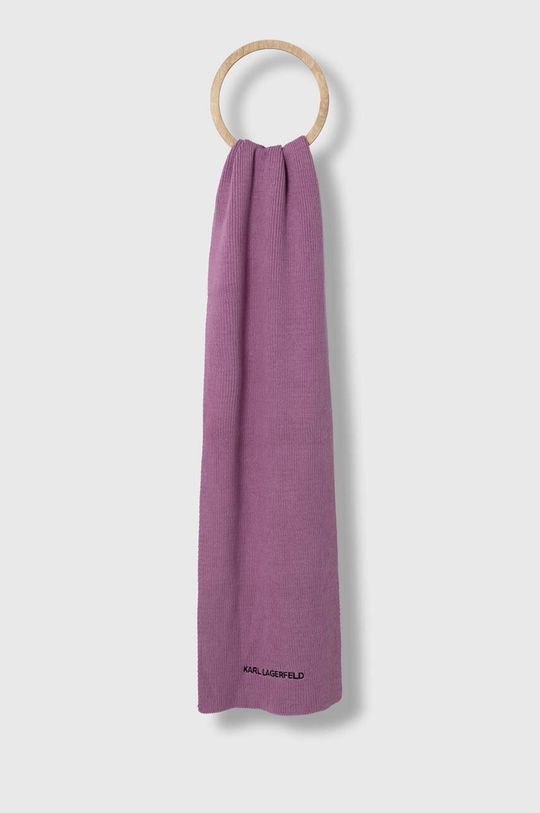 Шарф с добавлением шерсти Karl Lagerfeld, фиолетовый