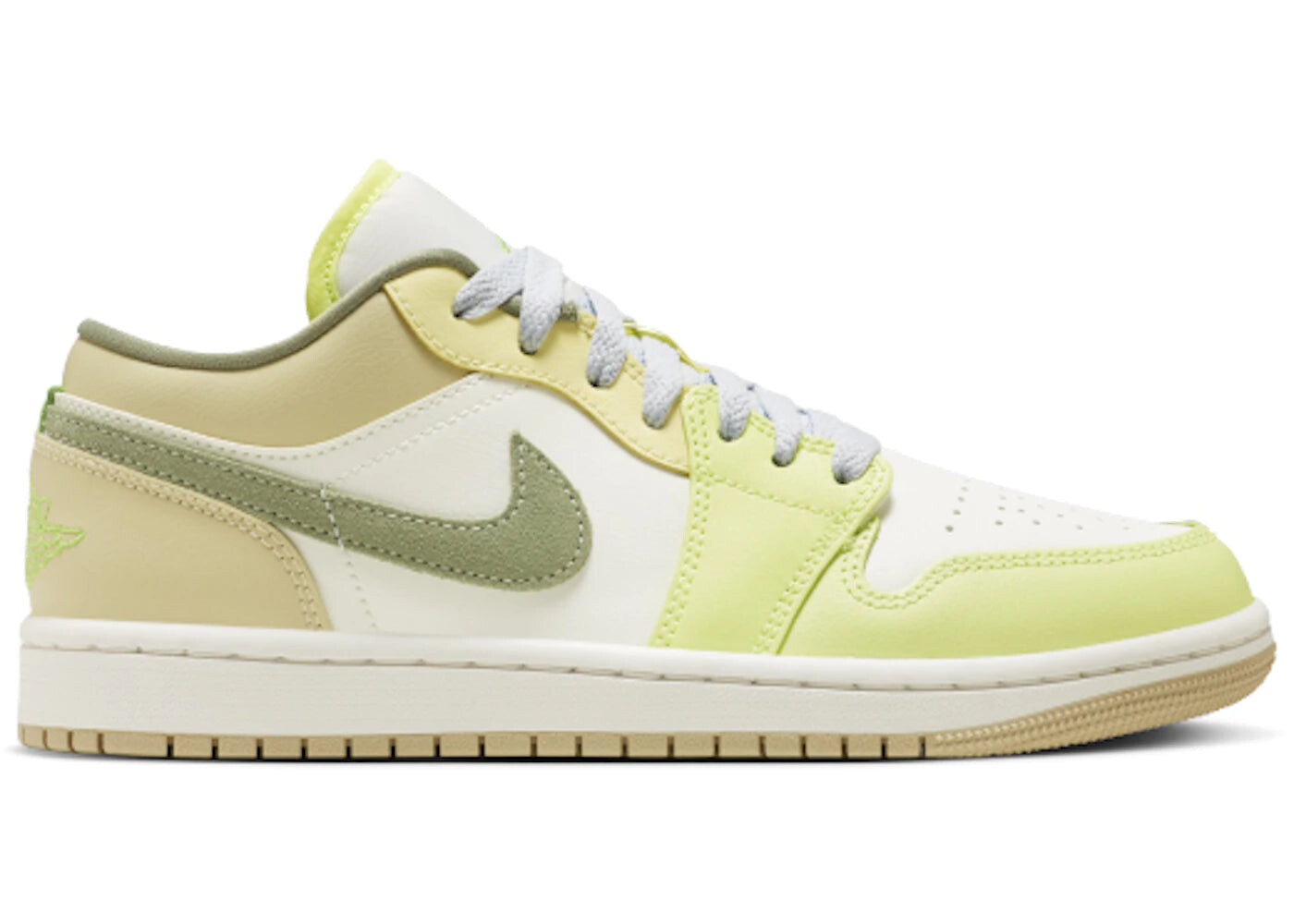 

Кроссовки Nike Air Jordan 1 Low (W), лаймовый / белый / кремовый