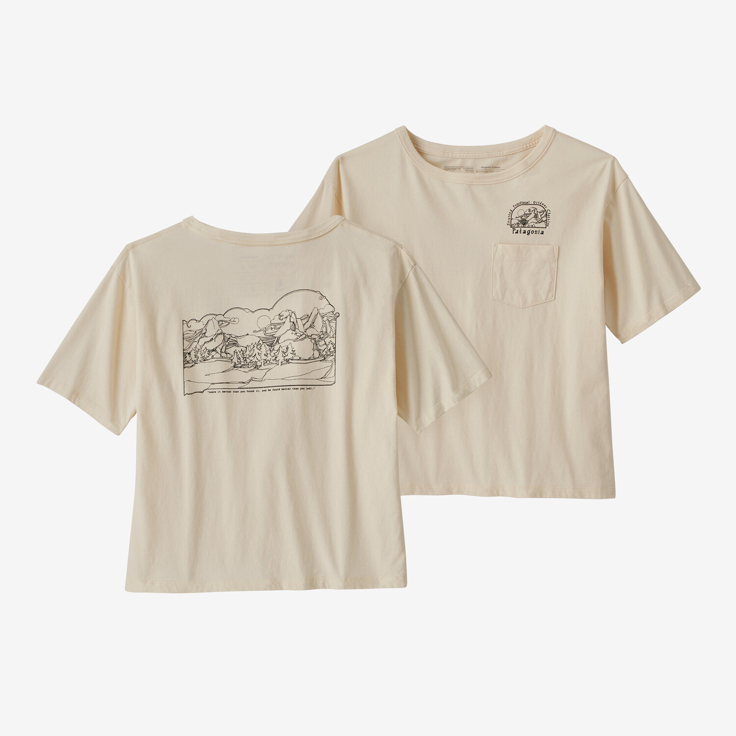 

Женская органическая футболка «Lost and Found» с карманом легкого кроя Patagonia, цвет Undyed Natural