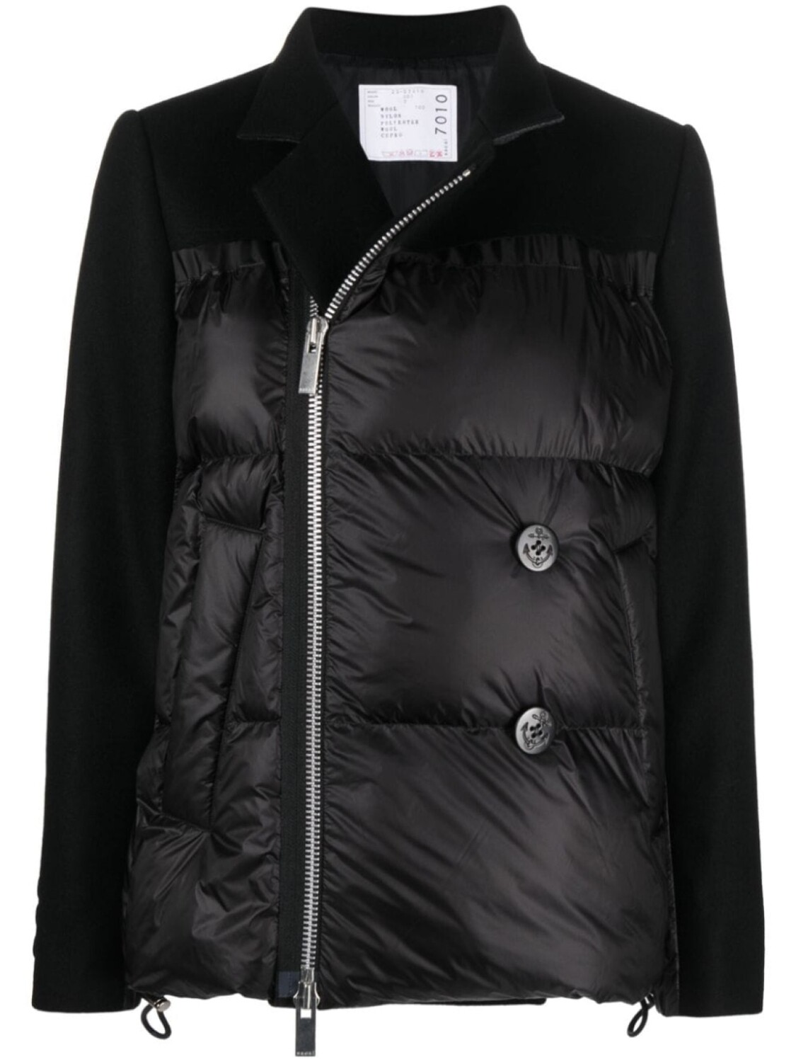 

sacai пуховик со вставками, черный
