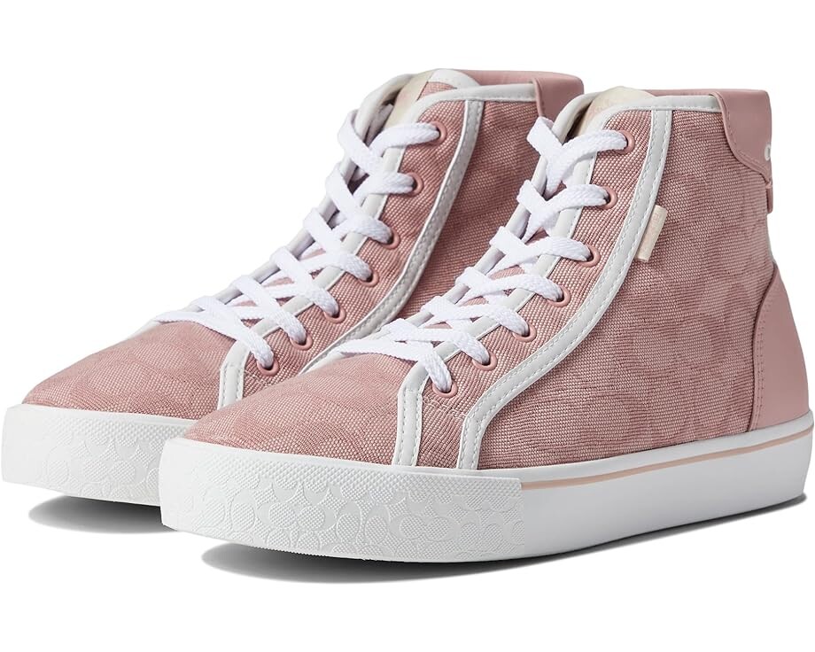 

Кроссовки COACH Citysole Signature Canvas High-Top, цвет Carnation/Optic White