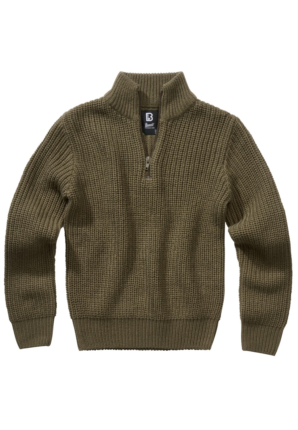 

Пуловер Brandit Gestrickter Rundhalsausschnitt, зеленый