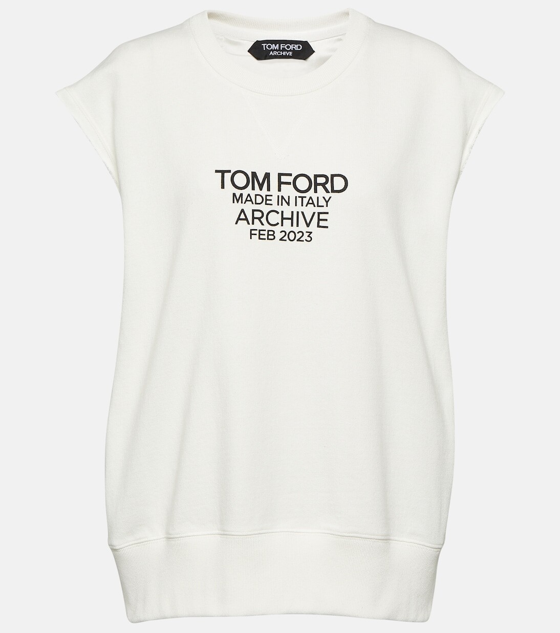 

Футболка из хлопкового джерси с логотипом Tom Ford, белый