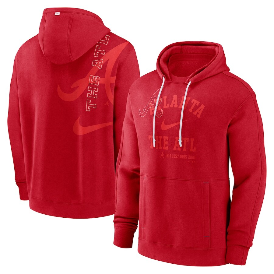 

Пуловер с капюшоном Nike Atlanta Braves, красный
