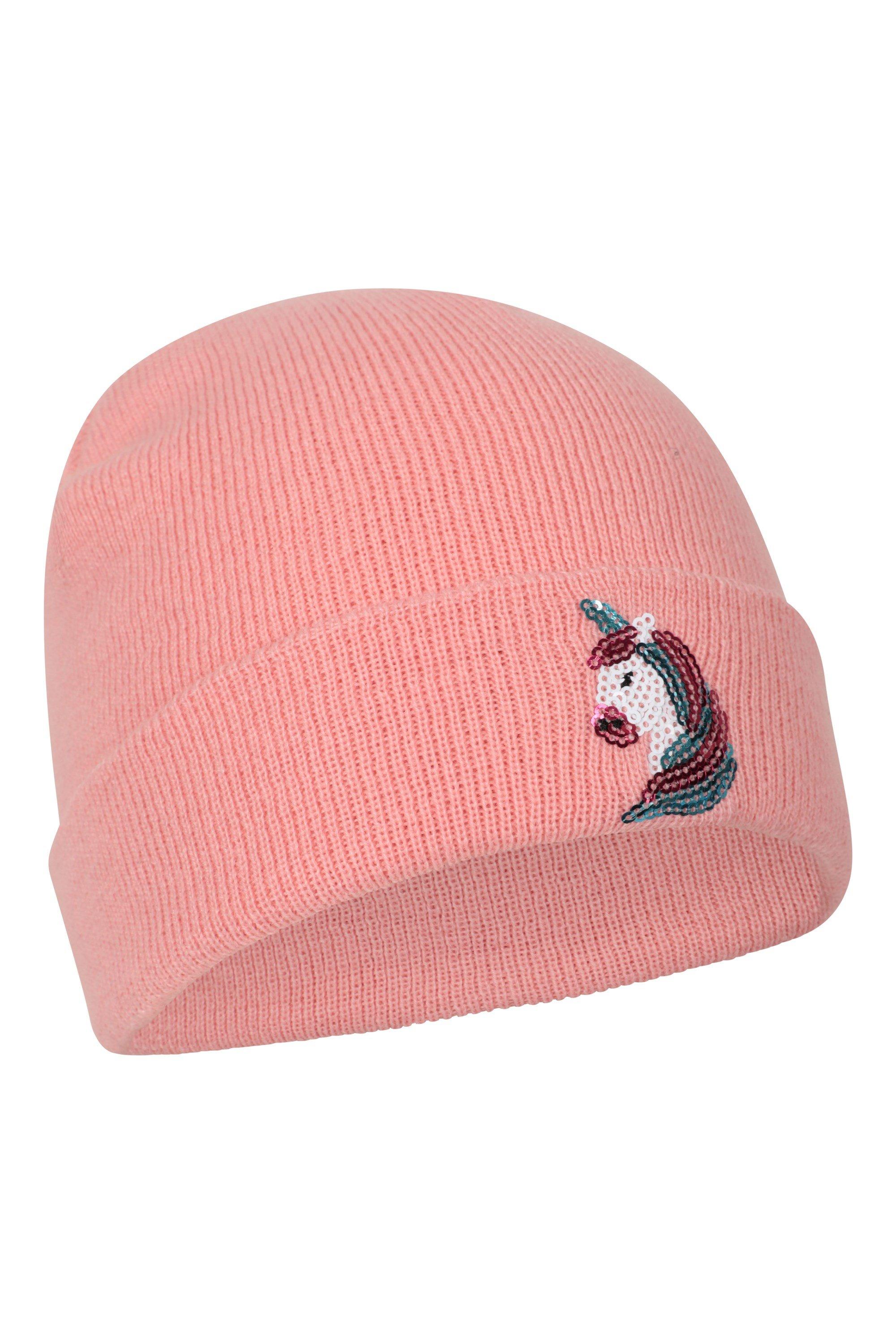 Удобная вязаная теплая шапка-бини с пайетками Mountain Warehouse, розовый