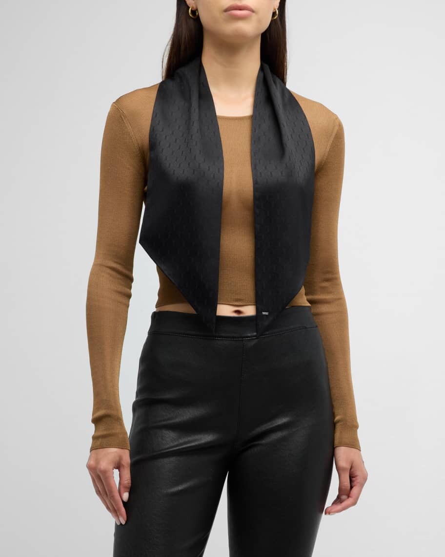 

Шелковая саржа из жаккардовой монограммы Saint Laurent