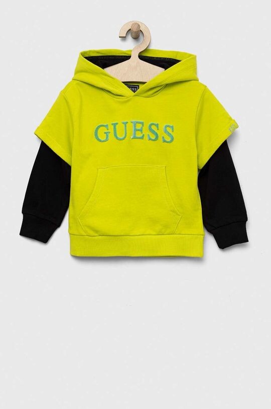 

Детская хлопковая толстовка Guess, зеленый