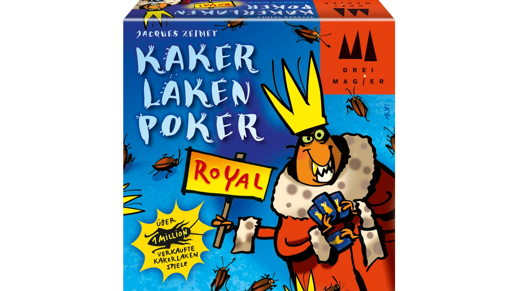 Три игры фокусника Королевский покер с тараканами Schmidt Spiele карты пластиковые poker премиум