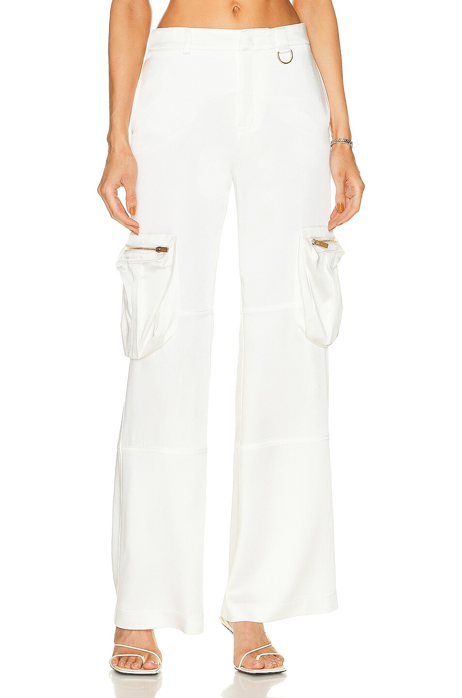 

Брюки Blumarine Wide Leg Cargo, цвет Bianco Naturale