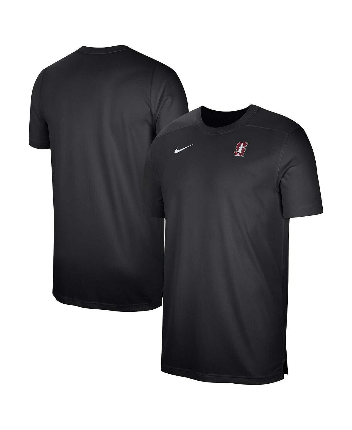 

Мужская черная футболка Stanford Cardinal Sideline Coaches Performance Top Nike, Черный