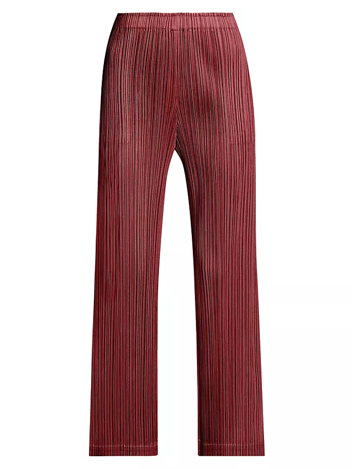 

Октябрьские широкие брюки Pleats Please Issey Miyake, цвет burgundy