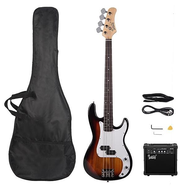 цена Басс гитара Glarry GP Electric Bass Guitar Set Sunset