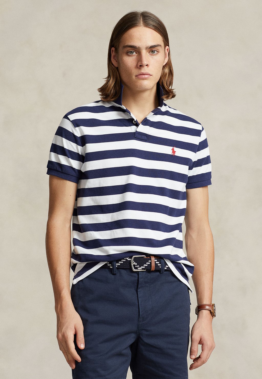 Рубашка-поло SHORT SLEEVE Polo Ralph Lauren, цвет newport navy/white