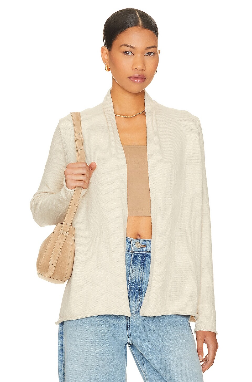 

Кардиган White + Warren Mini Trapeze, цвет Natural