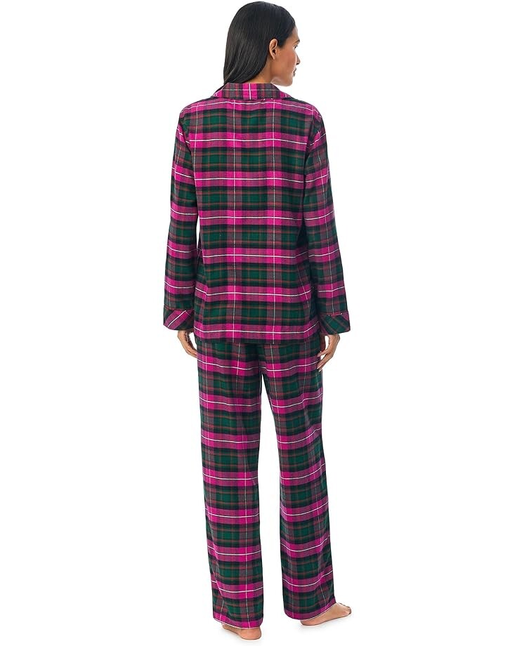

Пижамный комплект LAUREN Ralph Lauren Long Sleeve Brushed Twill Notch Collar PJ Set, цвет Pink Plaid