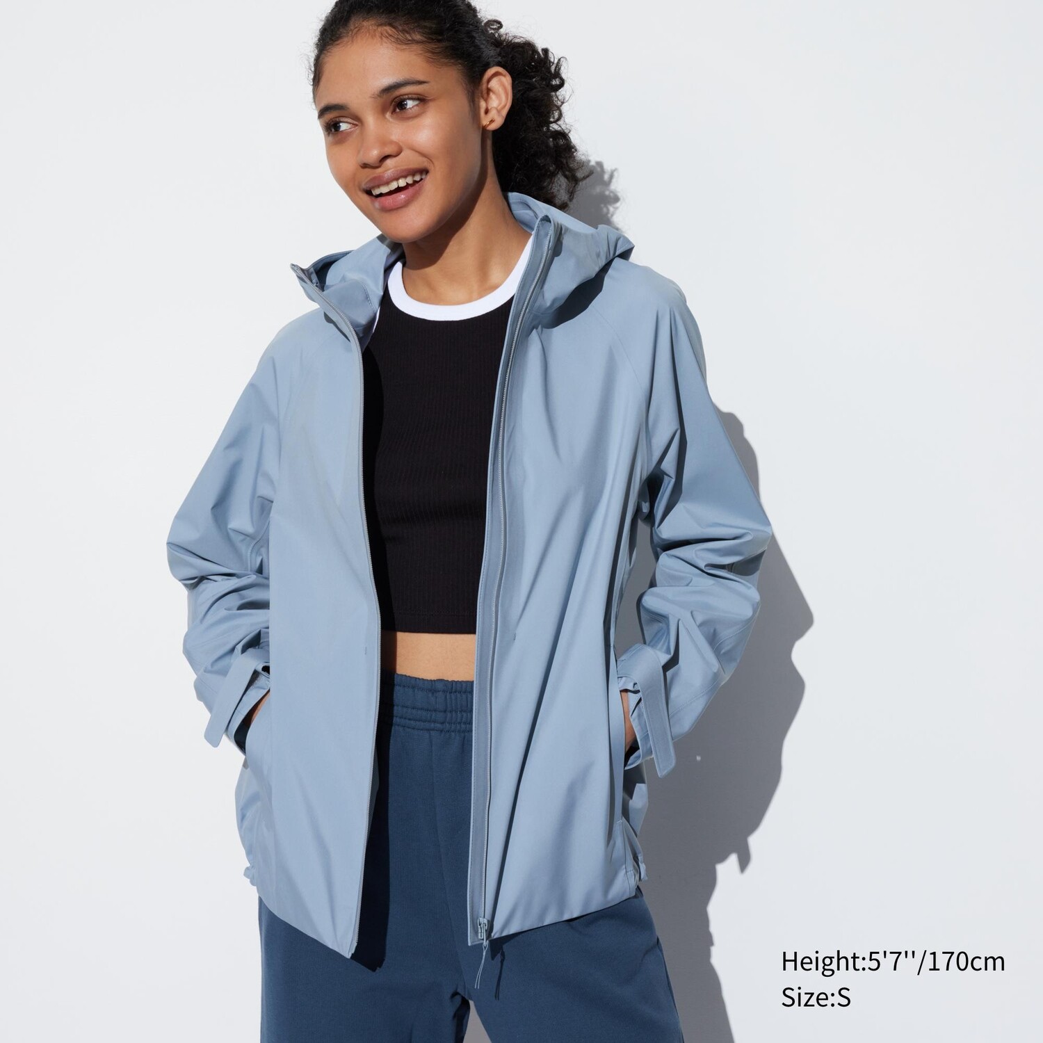 

Парка UNIQLO водооталкивающая, синий, Голубой
