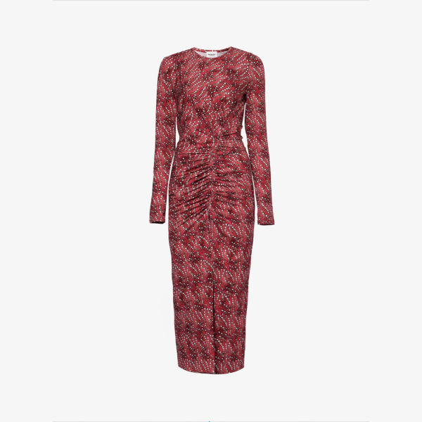 Платье макси Jelina с абстрактным узором из эластичной ткани Isabel Marant, цвет cranberry isabel marant незамкнутое серебристое кольцо печатка с перламутром