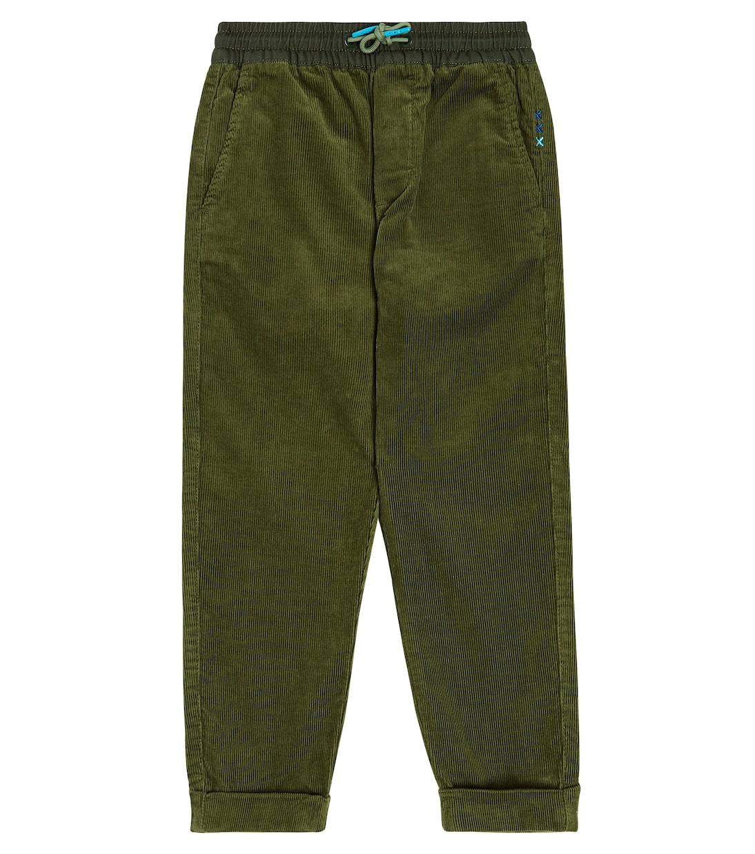 Зауженные брюки из хлопкового вельвета Scotch & Soda Kids, зеленый