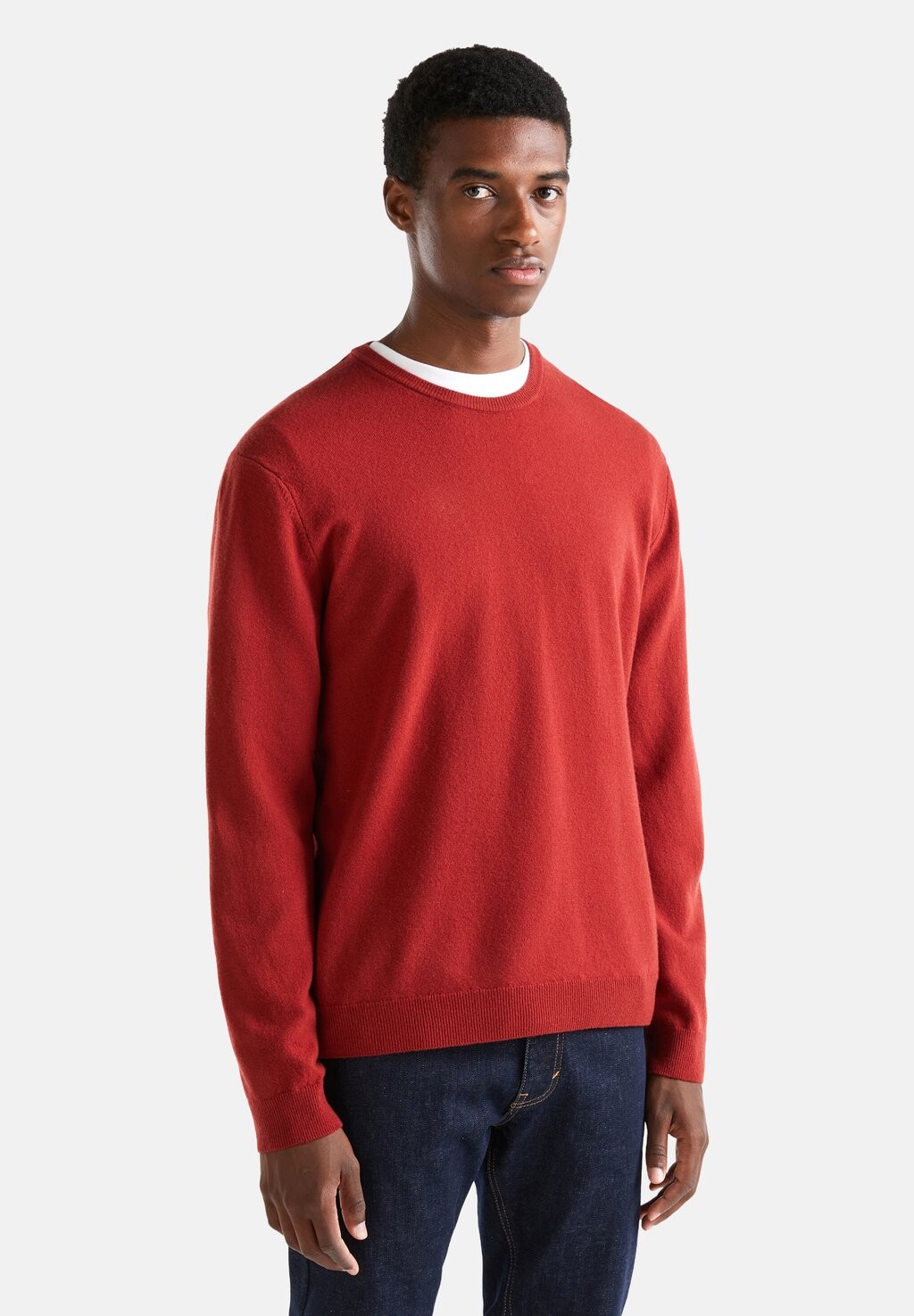 

Свитер Burgundy Crew Neck In Pure United Colors of Benetton, красный