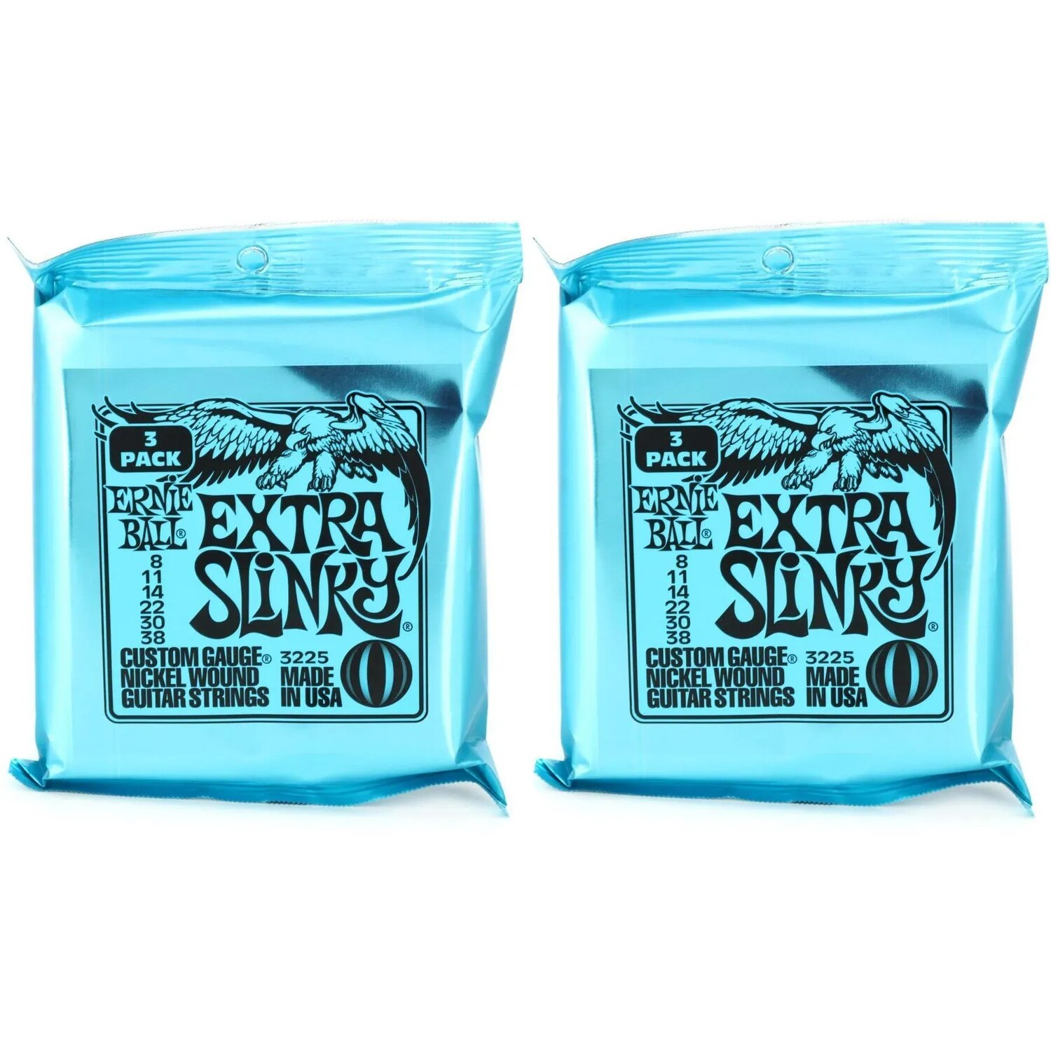 

Струны для электрогитары Ernie Ball 3225 Extra Slinky с никелевой обмоткой — .008-.038 (6 шт.)