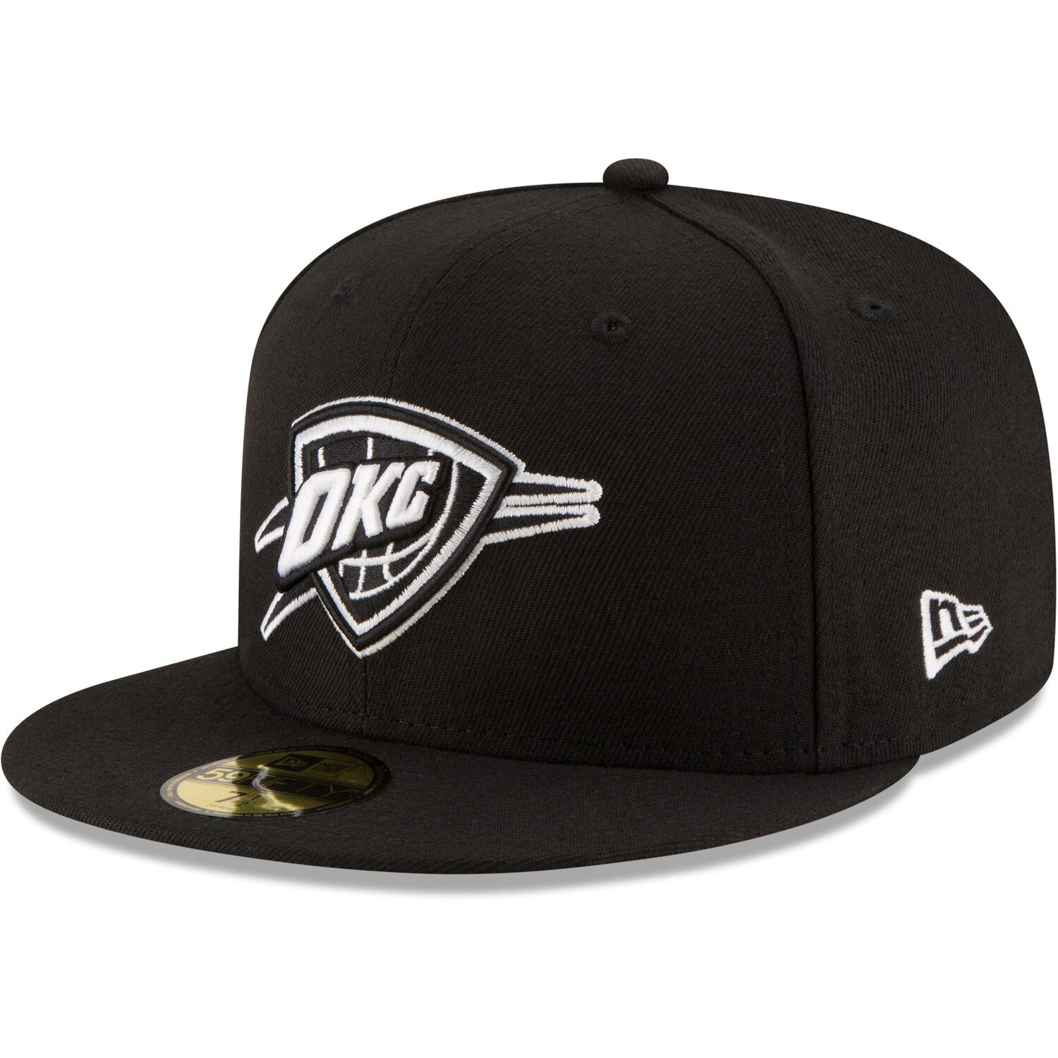 

Мужская шляпа New Era Black Oklahoma City Thunder с черно-белым логотипом 59FIFTY