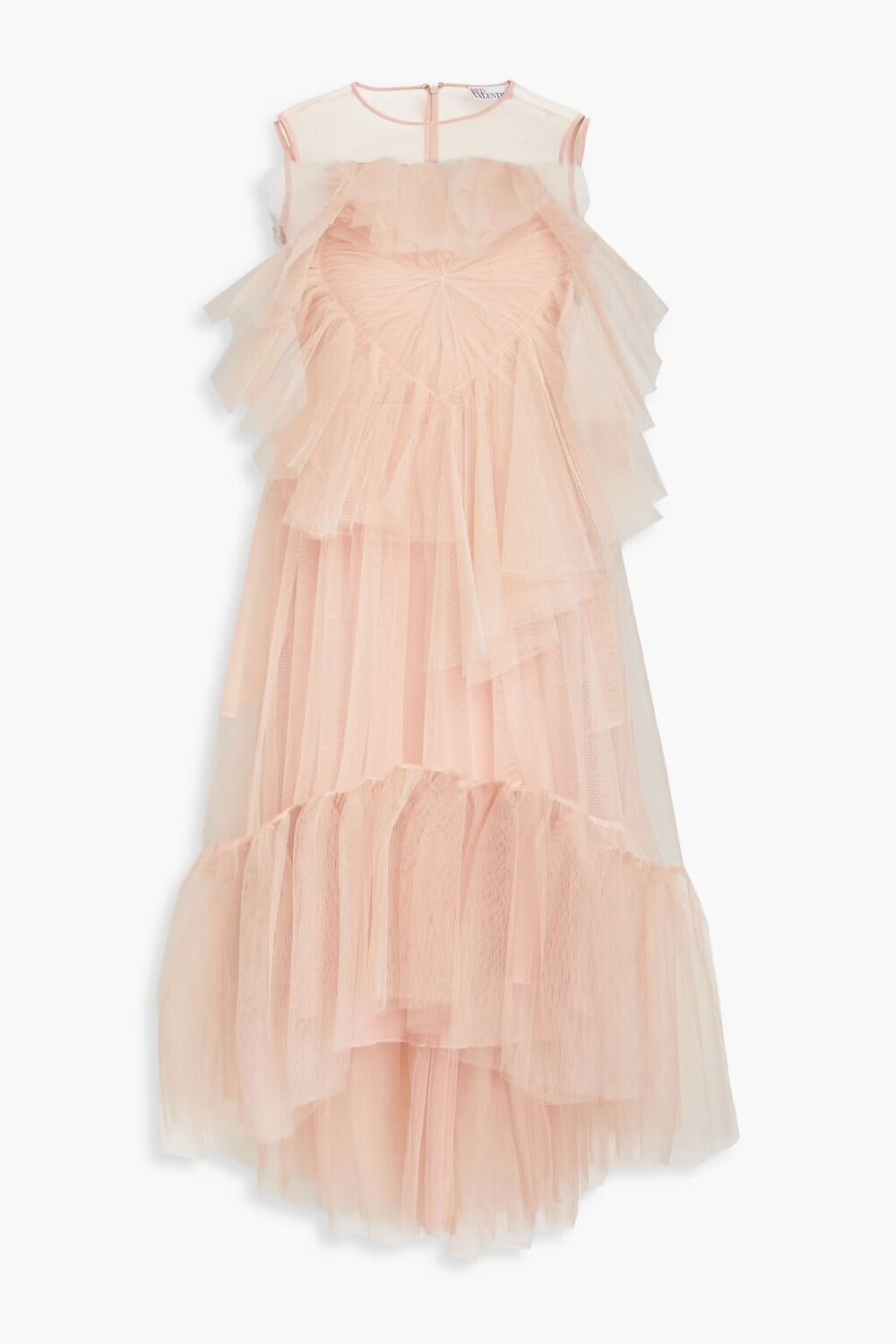 

Платье миди из тюля с оборками Redvalentino, античная роза