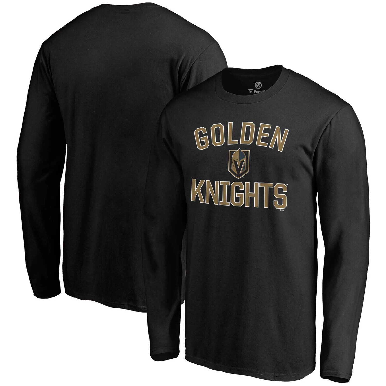 

Мужская черная футболка с длинным рукавом с логотипом Fanatics Vegas Golden Knights Team Victory Arch