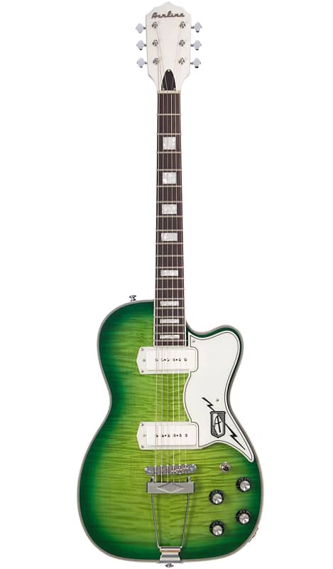 цена Электрогитара Airline Tuxedo Maple Top Mahogany Back & Sides Bound Maple Set C Shape Neck 6-String Electric Guitar