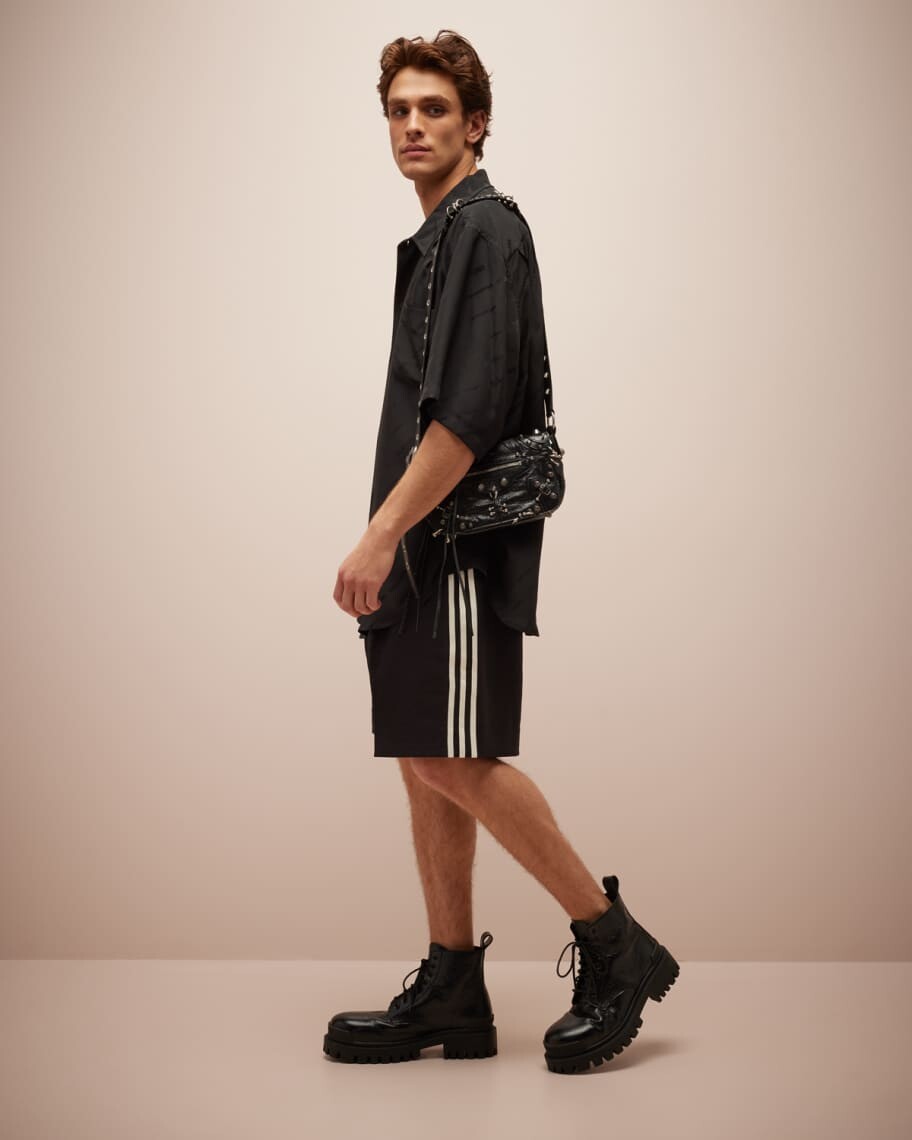 

Мужская рубашка Logomania All Over Minimal с коротким рукавом и крупной посадкой Balenciaga