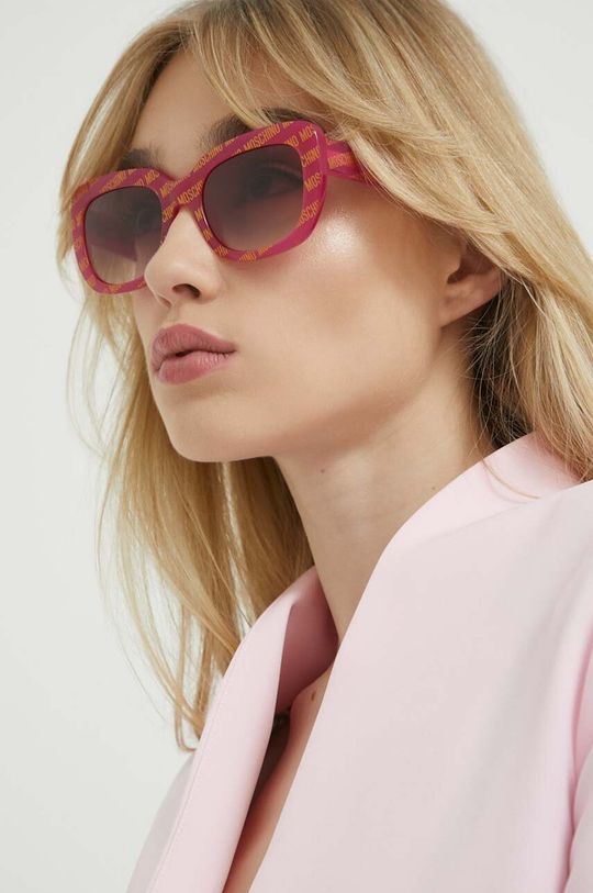 Солнцезащитные очки Moschino, розовый солнцезащитные очки moschino бордовый красный