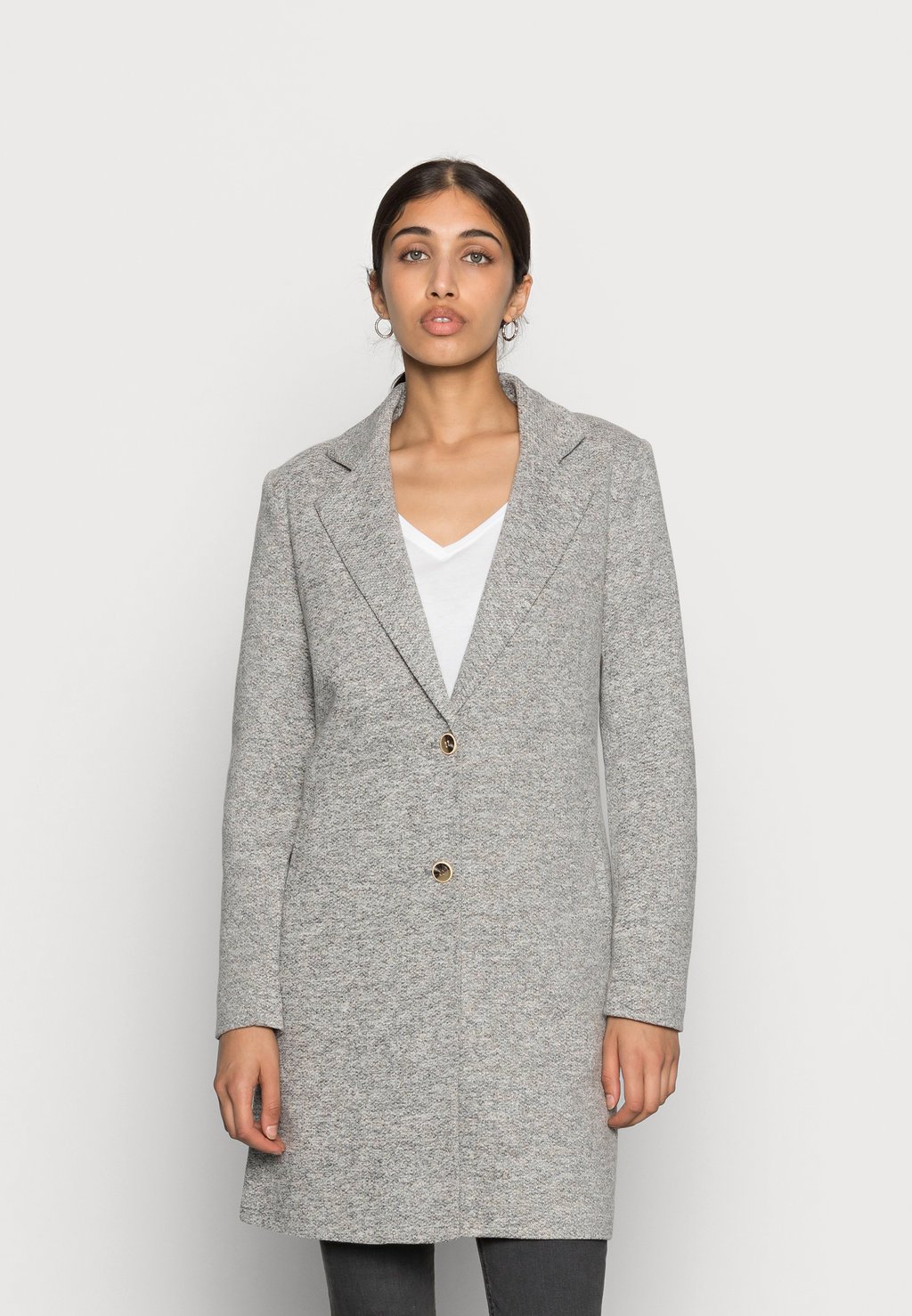 Классическое пальто ONLY, светло-серый меланж