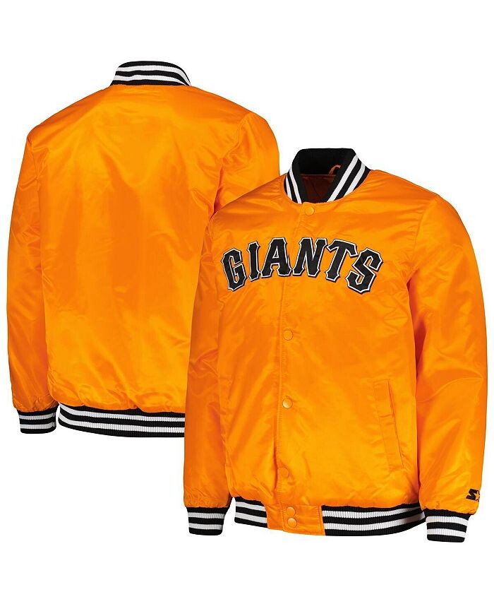 

Мужская оранжевая модная атласная университетская куртка San Francisco Giants Cross Bronx с застежкой на пуговицы Starter, оранжевый