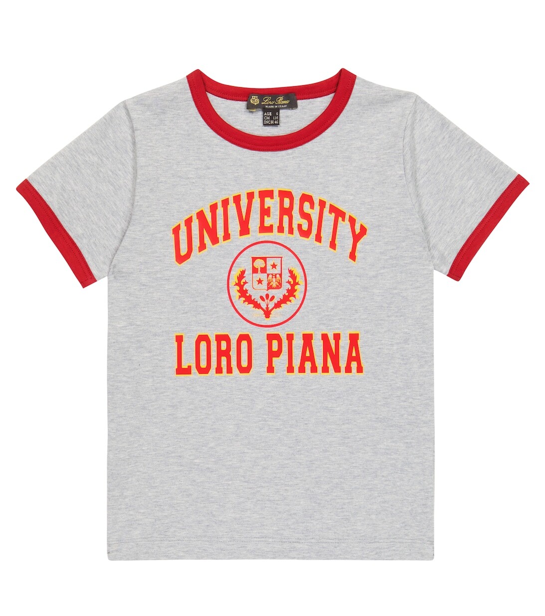 

Футболка из хлопкового джерси с логотипом Loro Piana, серый