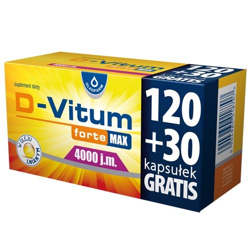 D-Vitum Forte Max 4000 j.m. витамин D3 в капсулах, 150 шт. фотографии