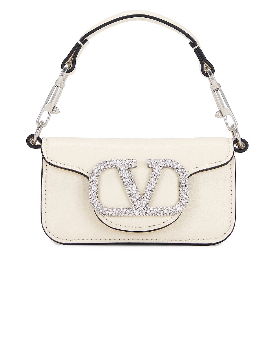 

Сумка кросс-боди Valentino Garavani Loco Mini, цвет Light Ivory & Light Palladio Crystal