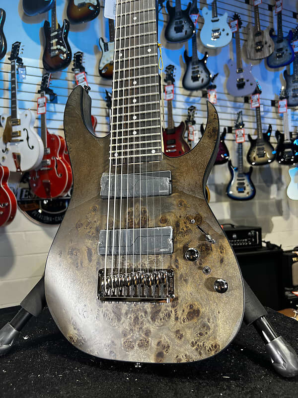 

Электрогитара Ibanez Axe Design Lab RG9PB 9-string Electric Guitar - Transparent Gray Flat Auth Dealer Free Shipping! 802 GET PLEK’D!