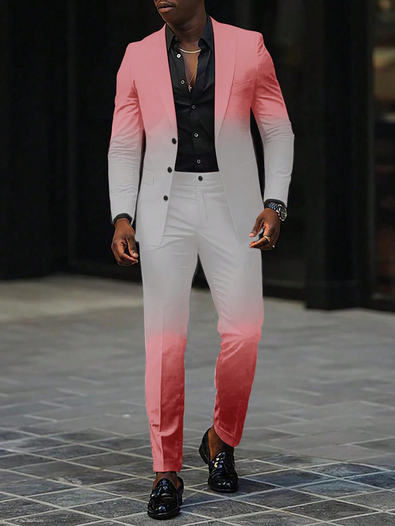 Мужской пиджак и брюки с длинными рукавами Manfinity AFTRDRK градиентного цвета, розовый мужская повседневная тканая рубашка с длинными рукавами и рюшами manfinity aftrdrk коричневый