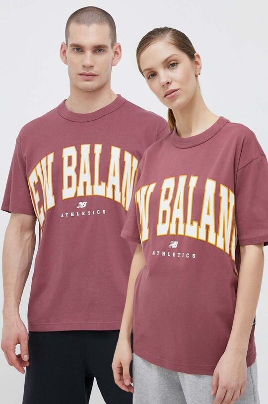 

Хлопковая футболка New Balance, розовый