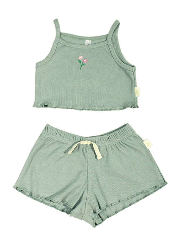 

Укороченная юбка Flora для девочек и шорты Miela Kids, зеленый