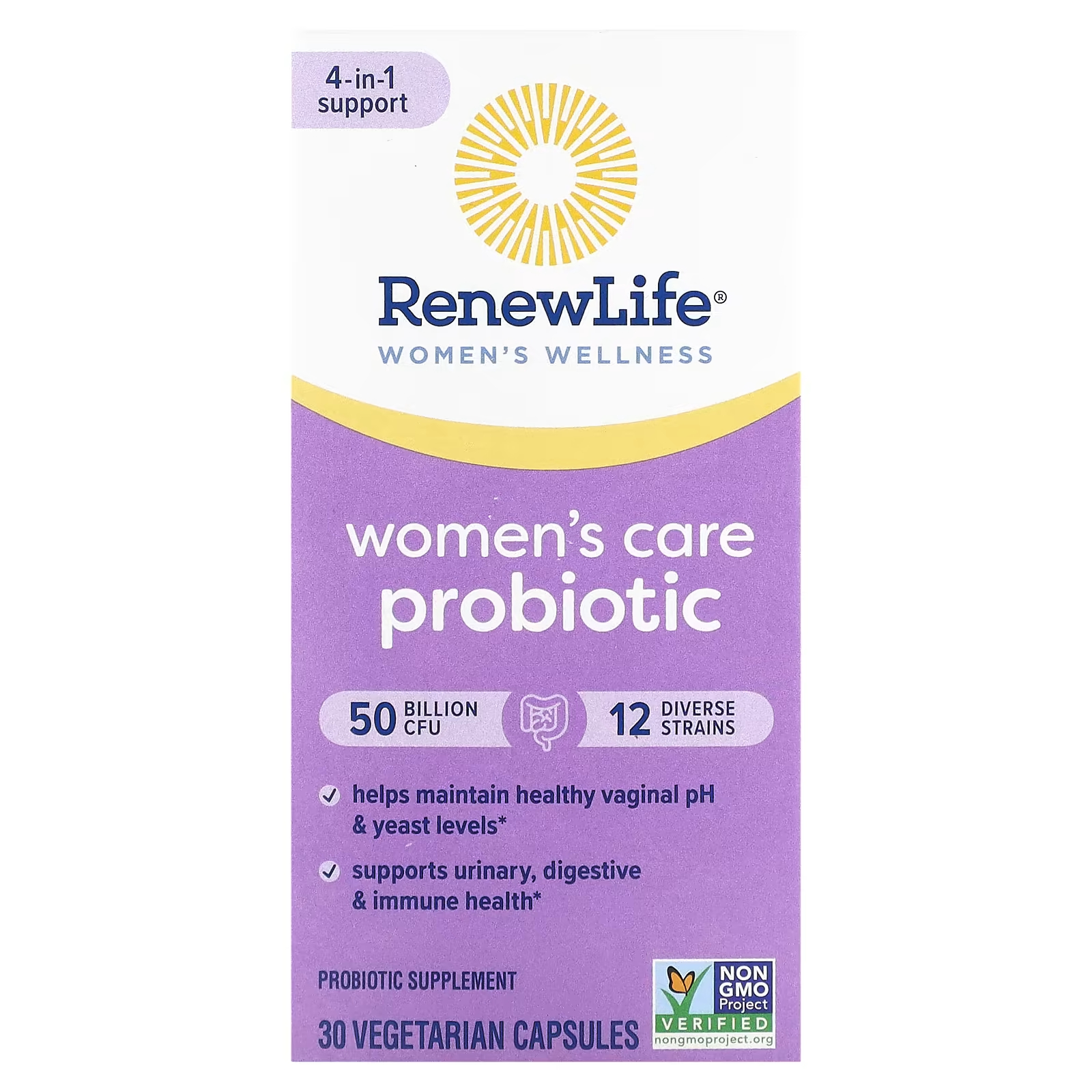 Пробиотик Renew Life для женщин, 50 миллиардов КОЕ, 30 вегетарианских капсул renew life ultimate flora вагинальный пробиотик для женщин 50 млрд кое 30 вегетарианских капсул