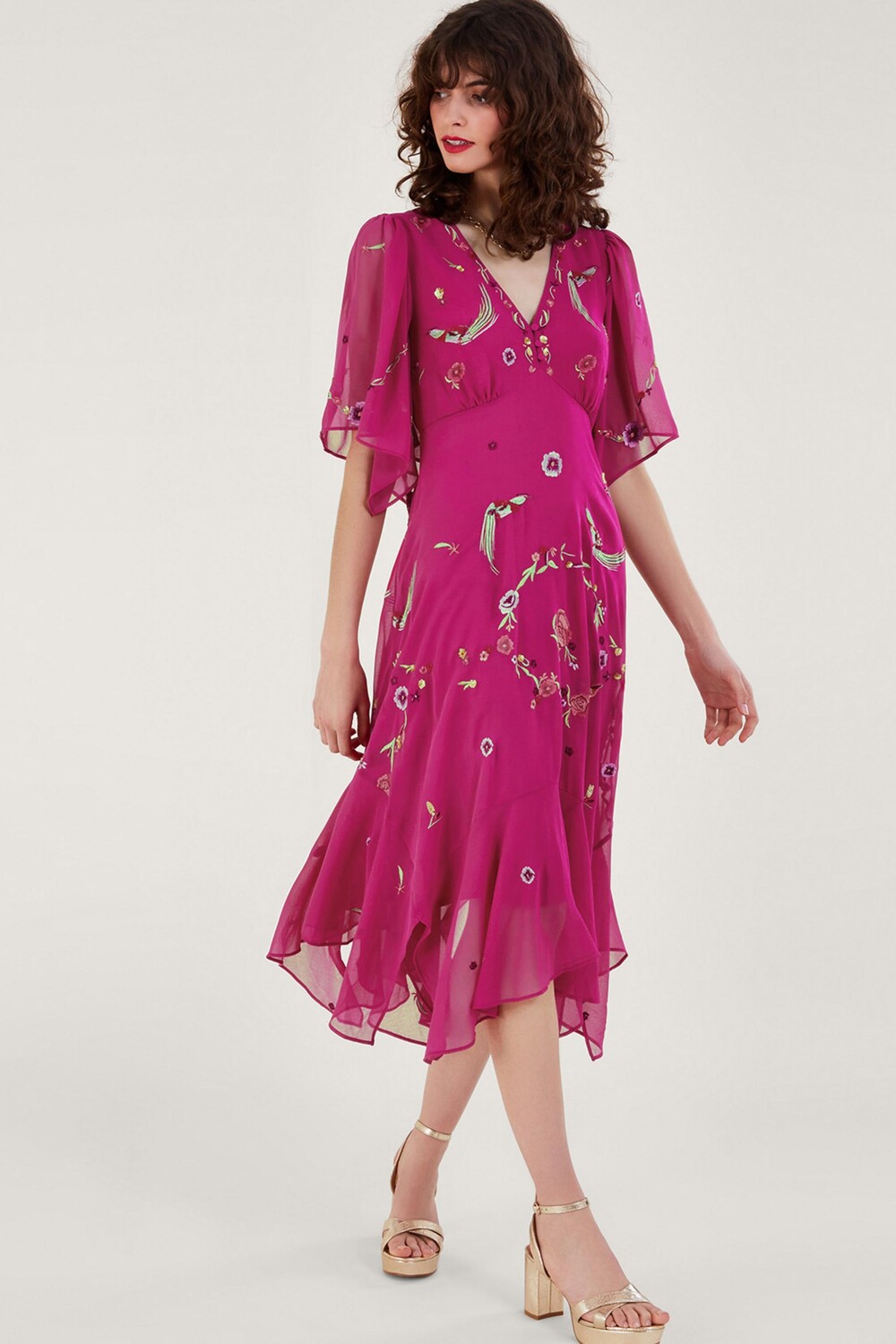 

Платье Pink Jane с асимметричным подолом Monsoon, розовый