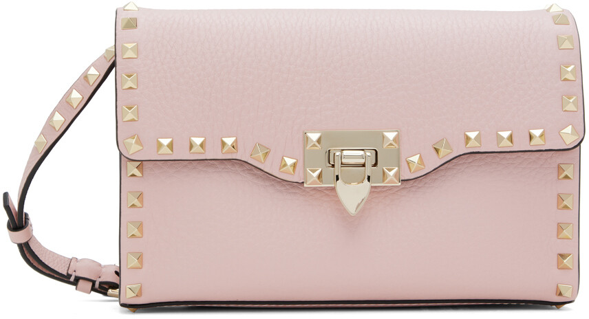 

Розовая маленькая сумка через плечо Rockstud Valentino Garavani