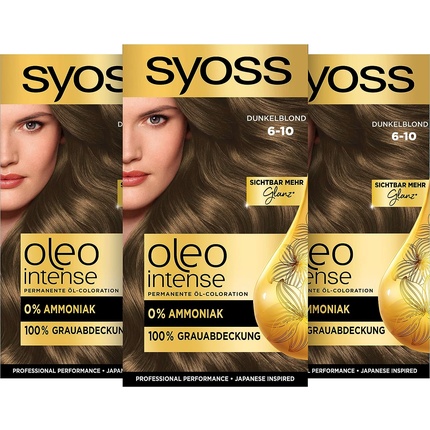 

Oleo Intense Permanent Oil Colouring 6-10 Темно-русый с питательным маслом и аммиаком 115 мл, Syoss