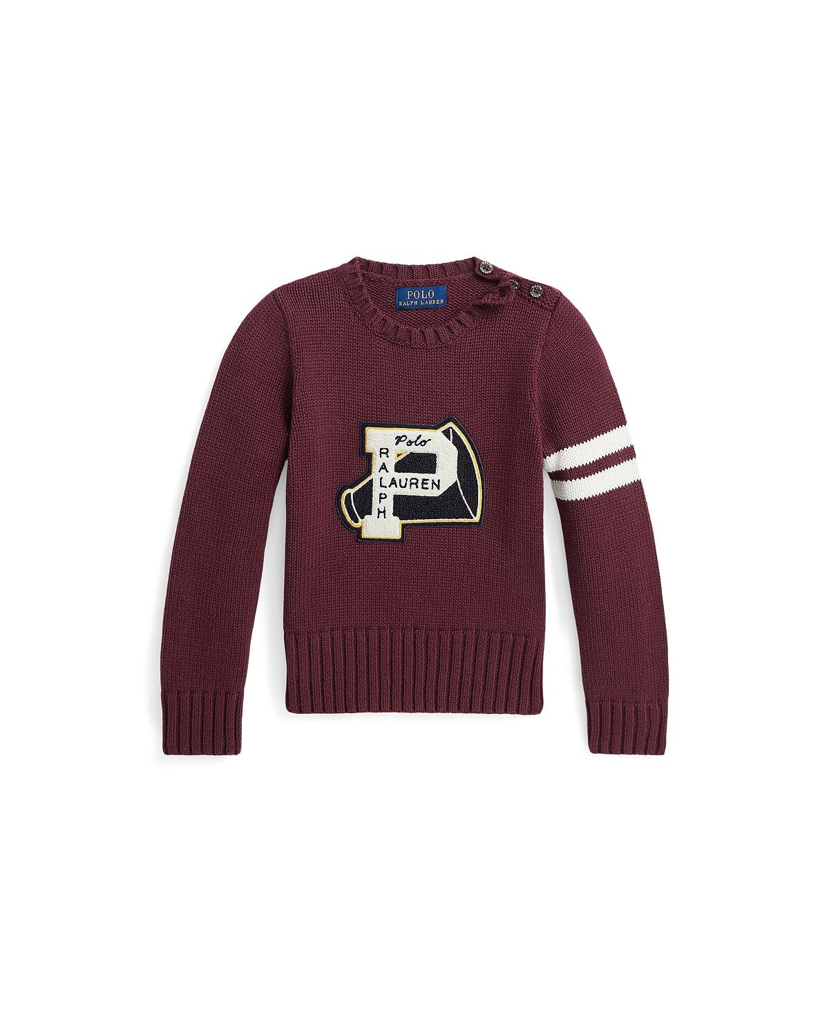 

Хлопковый свитер с нашивкой Letterman для малышей и девочек Polo Ralph Lauren
